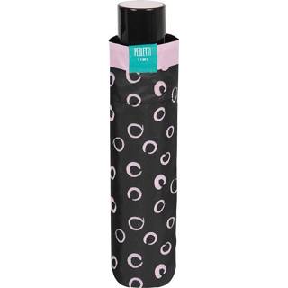 👉 Paraplu zwart roze microfiber One Size Color-Zwart vrouwen Perletti cirkels dames 97 cm zwart/roze 8720585042340