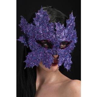 👉 Gezichtsmasker paars kunststof One Size Color-Paars Carnival Toys half glitterblad one-size 8004761012502