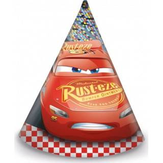 👉 Feesthoed papier One Size Color-Meerkleurig Procos feesthoedjes Cars 3 junior 16 x 11 cm 6 stuks 5201184878033