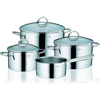 👉 Pannenset edelstaal zilver One Size Color-Zilver Kela Keuken Cailin 16-20-24 cm 4-delig 4025457109690