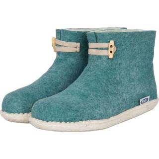 👉 Vilten damesslof High Boots seagreen Colour:Zeegroen/ Ecru Size:36