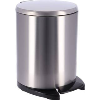 👉 Pedaa lemmer metaal zilver modern staand engels Design Pedaalemmer inhoud 6L - Chrome Afvalbak Prullenbak Soft Close Voor in de Badkamer Toilet of Keuken H27.5xL23.8xP20.5cm 8720359710857