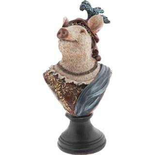 👉 Meerkleurig Clayre & Eef Decoratie varken 14*11*26 cm 6PR2374 8717459654495