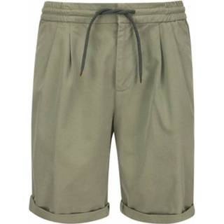 👉 Bermuda male groen Cotton trousers with drawstrings