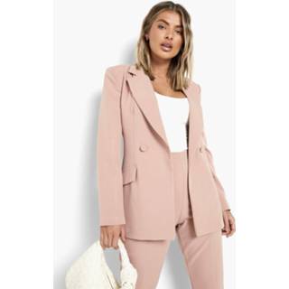 👉 Getailleerde Blazer Met Laag Decolleté, Nude