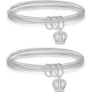 👉 Armband active vrouwen 2 stks gesloten solide drie ringen armband, maat: Z104 56mm