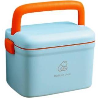 👉 Opbergdoos blauw oranje klein active LY099 Door de familie geïnstalleerde voor medicijnen Kleine medicijndoos, maat: 23x16x16cm (lichtblauw + oranje)