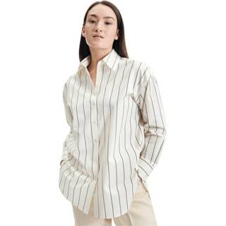 👉 Blouse lange mouw vrouwen beige Long Oversized fit