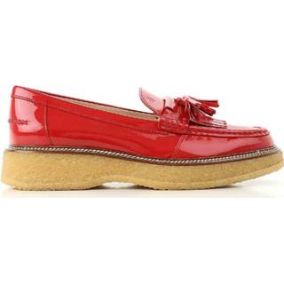 👉 Loafers leather vrouwen rood Gomma para tassel loafer in patent with high sole