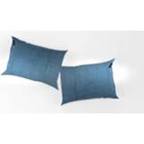 Kussen slop fluwelen velours blauw kussenslopen Petrol Velvet 7434008747798