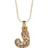 👉 Letter ketting active Micro-ingelegde kleurrijke zirkoon 26 Engelse letters (J)