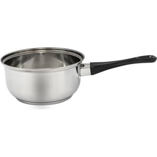 👉 Steelpan RVS One Size zilver steelpan/sauspan 16 cm met bakeliet handgreep - Sauspan/juspan Steelpannetje Koken Keukengerei 8720276372343