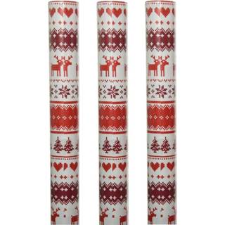 👉 Inpakpapier One Size meerkleurig 3x rollen kerst inpakpapier/cadeaupapier noorse stijl 300 x 100 cm - Kerstpapier cadeaurollen 8720576318836