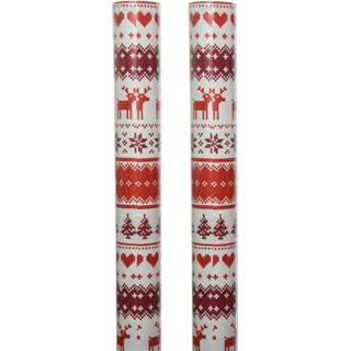 👉 Inpakpapier One Size meerkleurig 2x rollen kerst inpakpapier/cadeaupapier noorse stijl 300 x 100 cm - Kerstpapier cadeaurollen 8720576318829