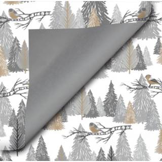 👉 Inpakpapier papier meerkleurig 1x Rollen Kerst inpakpapier/cadeaupapier zilver/goud met bomen/vogels 2,5 x 0,7 cm - Luxe kwaliteit kerstpapier Kerstmis 8720576693766