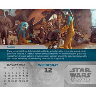 👉 Bureaukalender One Size meerkleurig Film/tv scheur blok 2022 Star Wars 14 cm - Maandkalenders/jaarkalenders Bureau kalenders 9781801220569