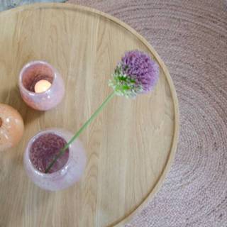 👉 Bijzettafel eiken eikenhout One Size Color-Naturel Home Delight rond 50cm - Default Title 8719831096206