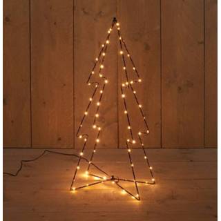 👉 Kerstboom One Size zwart Verlichte figuren 3D kerstbomen/lichtbomen classic warm 72 cm voor buiten - Decoratieboom/3D boom met verlichting 8720147755459