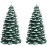 👉 Kerstboom groene Set van 3x stuks kaars 12 cm