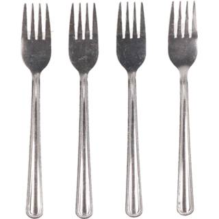 Gebaksvorkje RVS One Size zilver 4x Gebaksvorkjes - vorken bestek- kleine vorkjes 8720576167373