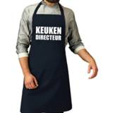 👉 Schort blauw One Size marine mannen Keuken directeur barbeque / keukenschort navy voor heren - bbq schorten 8720147194296