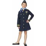 👉 Stewardess kostuum polyester blauw meisjes Voor - Verkleedkleding 140 (10 Jaar) 8719538813779