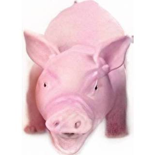 Doggy bagg roze latex One Size Color-Roze piepspeelgoed zwijn 20,5 cm 8720585115280