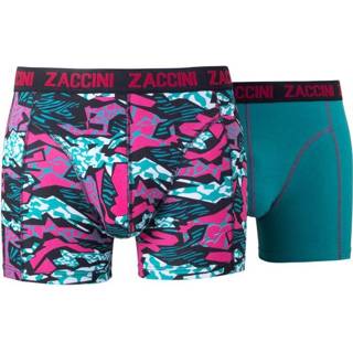 👉 XXL GeenKleur Zaccini 2-pack boxerhort - turquoie + print 8719214784287