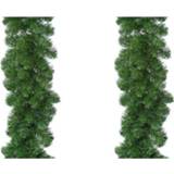 👉 Groene 2x dennen guirlande / dennenslingers 270 x 25 cm kerstdecoratie