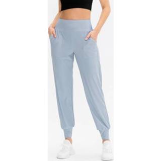 👉 Sportbroek blauw m active vrouwen Herfst en winter losse sportbroeken voor dames (kleur: lichtblauw maat: M)