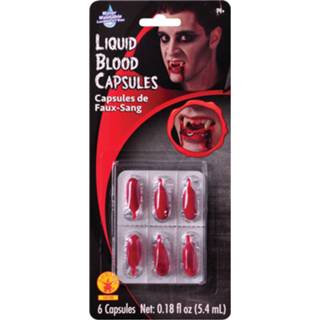 👉 One Size rood Halloween - Vloeibaar nep bloed 6 capsules nepbloed voor 8720147502657