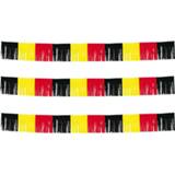 👉 Feestslinger zwart geel rood Set van 3x stuks franje feestslingers zwart-geel-rood