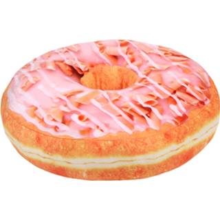 👉 Sierkussen roze One Size meerkleurig kinderen Suiker glazuur donut 40 cm - Snoepgoed sierkussens Kinderkamer 8720576669860