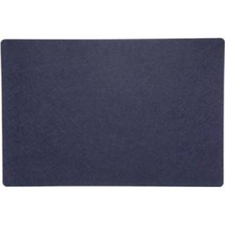 👉 Placemat polyester One Size marine 4x stuks rechthoekige placemats met ronde hoeken navy blauw 30 x 45 cm - Placemats/onderleggers Tafeldecoratie 8720576506660