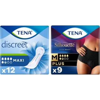 👉 Medium vrouwen Combi Product: TENA Lady Discreet Maxi + Silhouette Plus - High Waist Noir