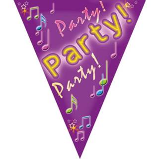 👉 Vlaggenlijn One Size meerkleurig Party time verjaardag feest van 5 meter 8720576545577