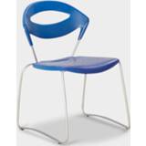 Kantine stoel traditioneel blauw slede chroom kunststof Kantinestoel Frontseat, blauw, frame *ster 2* 1458721202620