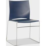 👉 Kantine stoel traditioneel buisframe donkerblauw chroom blauw kunststof Kantinestoel Ximple, donker blauw, trapezium onderstel *ster 2* 1458721202620