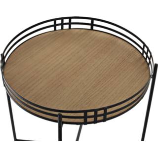 👉 Bijzettafel zwart metaal MDF One Size rond metaal/MDF 45 x 47 cm - Home Deco meubels en tafels 8424001836383
