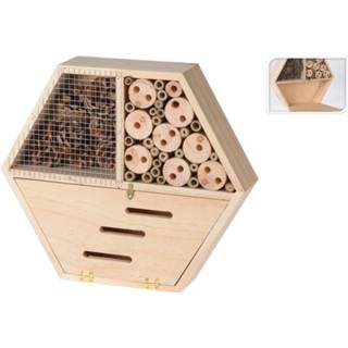 👉 Insectenhotel l Homestyle Hexagon - Nestkast 30x7x26 cm Naturel 8719987803796