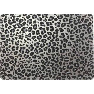 👉 Placemat zilveren 10x Placemats/onderleggers panterprint 30 x 45 cm