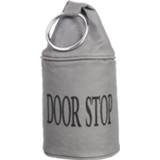 👉 Deurstopper grijs canvas stof 2x met ring 28 cm