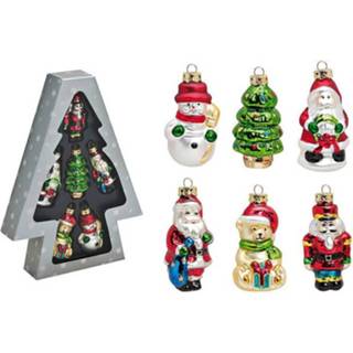 👉 Figuurtje One Size meerkleurig Set van 12x stuks kersthangers figuurtjes 8 cm - Kerstboomversiering Kerst ornamenten 8720276291156