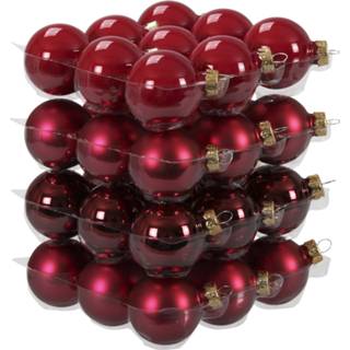 👉 Kerstversiering rood glas glans 36x stuks kerstballen rood/donkerrood van - 4 cm mat/glans Kerstboomversiering/kerstversiering 8720276918534