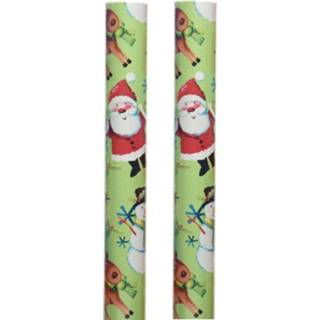 👉 Inpakpapier One Size meerkleurig 2x rollen kerst inpakpapier/cadeaupapier herten 200 x 70 cm - Kerstpapier cadeaurollen 8720576318416
