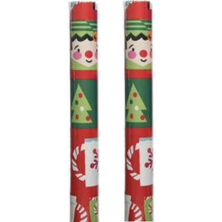 👉 Inpakpapier One Size meerkleurig 2x rollen kerst inpakpapier/cadeaupapier mokken 200 x 70 cm - Kerstpapier cadeaurollen 8720576317990