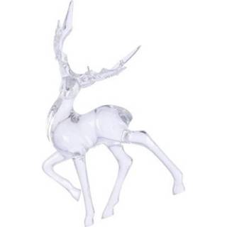 👉 Kerstversiering transparante One Size transparant 2x lopende herten hangdecoratie 14 cm - kersthanger 8720276150156