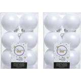 👉 Kerstbal witte kunststof glans 24x Winter kerstballen 6 cm mat/glans