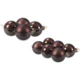 👉 Kerstbal bruin glans 20x Stuks Glazen Kerstballen Donkerbruin (Chestnut) 8 En 10 Cm Mat/glans - 8720576404874