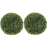 👉 Kunstplant groen 2x Stuks Buxus Bollen Theeblad D27 Cm - Kunstplanten 8720576302552